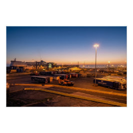 Haven van Hull Zonsondergang Maritieme Industriële Perfect Poster