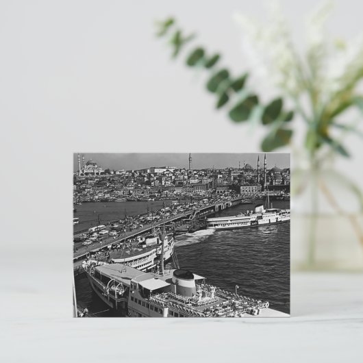  haven van Istanbul Galata in Turkije Briefkaart (Staand voorkant)