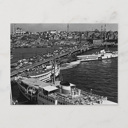  haven van Istanbul Galata in Turkije Briefkaart (Voorkant)