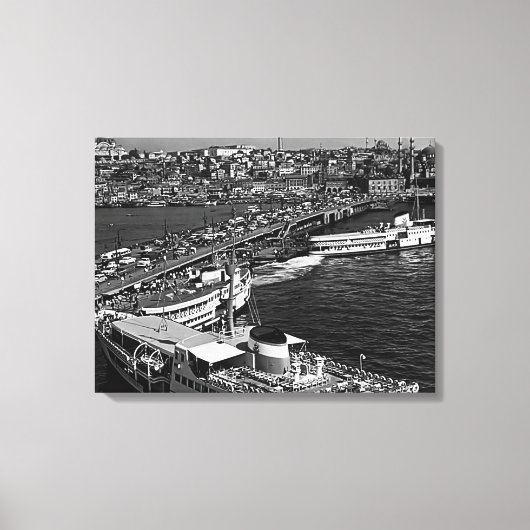  haven van Istanbul Galata in Turkije Canvas Afdruk (Voorkant)