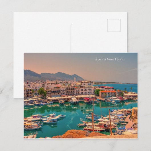 Haven van Kyrenia Girne Cyprus/Turkije Feestdagenkaart (Voorkant / Achterkant)