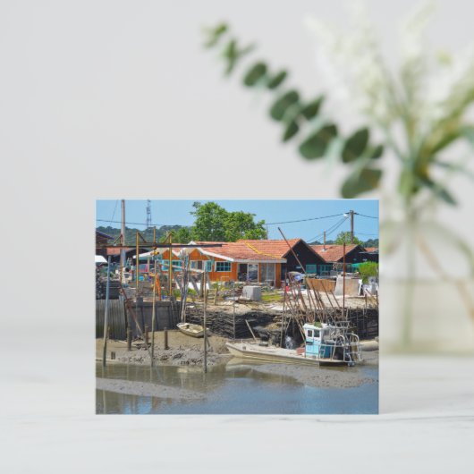 Haven van La Teste de Buch in Frankrijk Briefkaart (Staand voorkant)