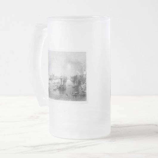 Haven van Londen 1840 Matglas Bierpul (Voorkant links)