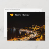 Haven van Mahon bij nacht - Menorca, Spanje Briefkaart (Voorkant / Achterkant)