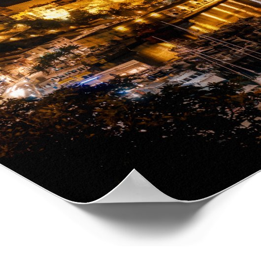 Haven van Mahon bij nacht - Menorca, Spanje Poster (Hoek)