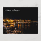Haven van Mahon 's nachts - Menorca, Spanje Briefkaart (Voorkant)
