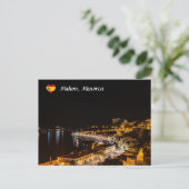 Haven van Mahon 's nachts - Menorca, Spanje Briefkaart (Staand voorkant)
