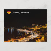 Haven van Mahon 's nachts - Menorca, Spanje Briefkaart (Voorkant)