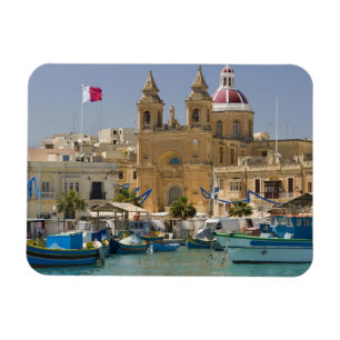 Haven van Marsaxlokk op het eiland Middellandse Ze Magneet
