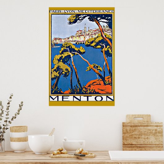 Haven van Menton Frankrijk Poster (Keuken)