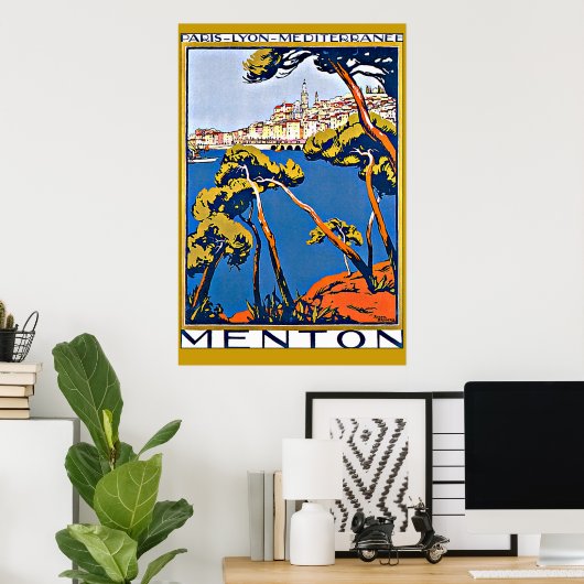 Haven van Menton Frankrijk Poster (Thuiskantoor)