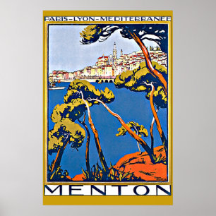 Haven van Menton Frankrijk Poster