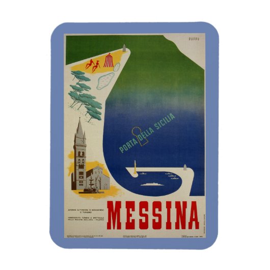Haven van Messina in de  Italiaanse regio Sicilië Magneet (Verticaal)