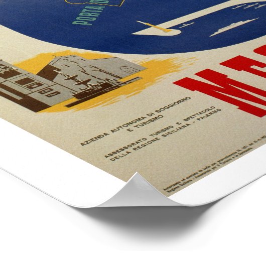 Haven van Messina in de  Italiaanse regio Sicilië Poster (Hoek)