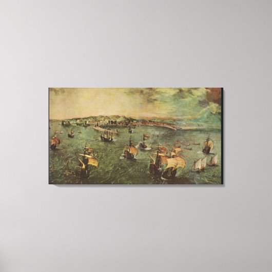 Haven van Napels door Pieter Bruegel de Elder Canvas Afdruk (Voorkant)