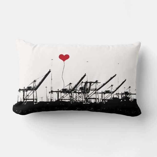 Haven van Oakland Shipping Cranes Pillow Kussen (Voorkant)