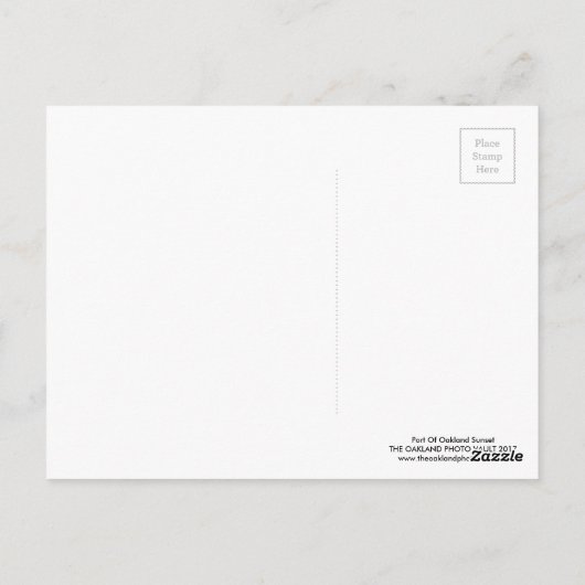 Haven van Oakland Sunset Briefkaart (Achterkant)