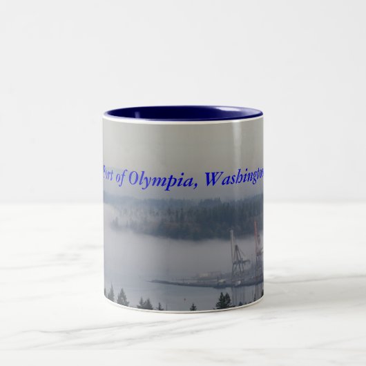 Haven van Olympia, Washington Tweekleurige Koffiemok (Center)