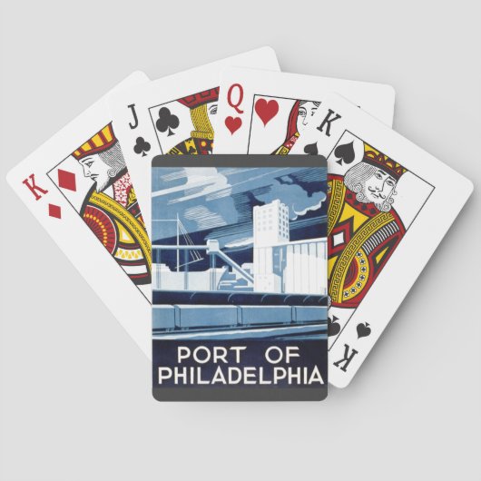 Haven van Philadelphia Pennsylvania WPA 1936 Pokerkaarten (Achterkant)