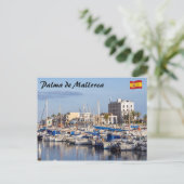 Haven van Portixol bij schemer - Palma de Mallorca Briefkaart (Staand voorkant)