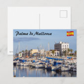 Haven van Portixol bij schemer - Palma de Mallorca Briefkaart (Voorkant / Achterkant)