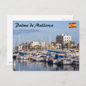 Haven van Portixol bij schemering - Palma de Mallo Briefkaart (Voorkant / Achterkant)