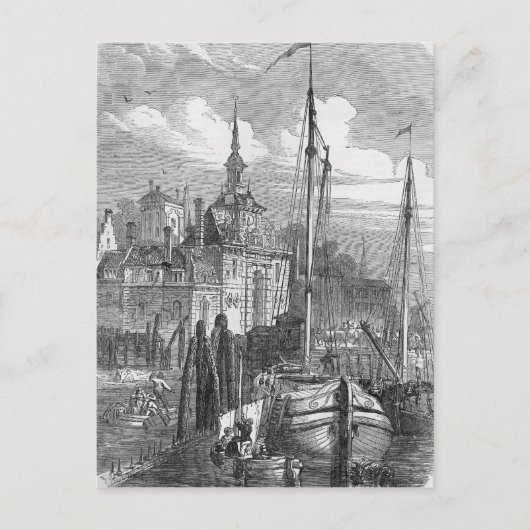Haven van Rotterdam, Holland Briefkaart (Voorkant)