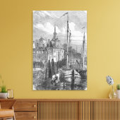 Haven van Rotterdam, Holland Canvas Afdruk (Insitu (Woonkamer))
