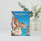 Haven van Saint-Tropez Frankrijk Briefkaart (Staand voorkant)