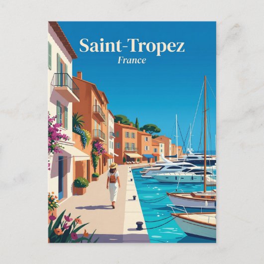 Haven van Saint-Tropez Frankrijk Briefkaart (Voorkant)