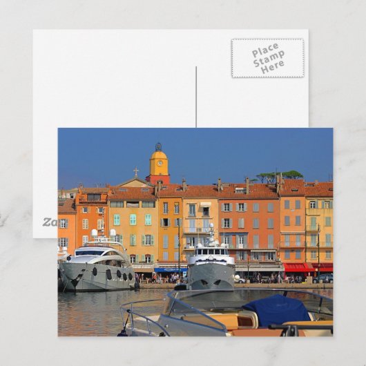 Haven van Saint-Tropez in Frankrijk Briefkaart (Voorkant / Achterkant)