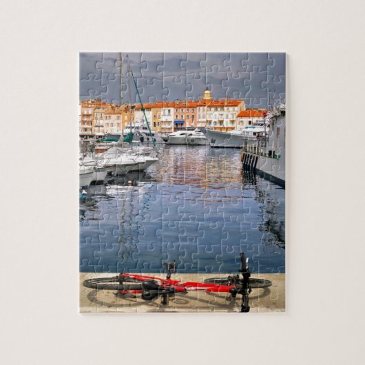 Haven van Saint-Tropez in Frankrijk Legpuzzel (Verticaal)