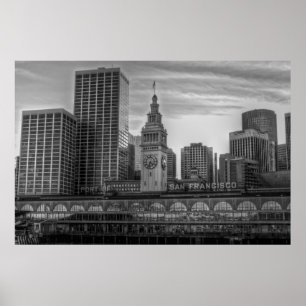 Haven van San Francisco, het Ferry Building Poster