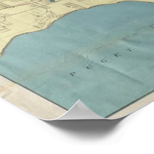 Haven van Seattle kaart c. 1918 Poster (Hoek)