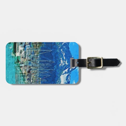 Haven van Seward Alaska Abstract expressionisme Bagagelabel (Voorkant horizontaal)