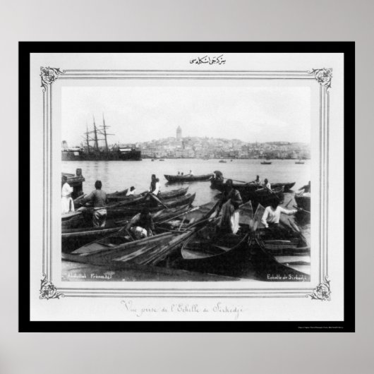 Haven van Sirkeci Istanbul, Turkije 1885 Poster (Voorkant)