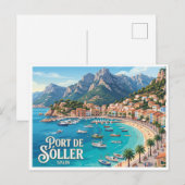 Haven van Sóller Spanje Briefkaart (Voorkant / Achterkant)