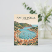 Haven van Sóller Spanje Briefkaart (Staand voorkant)