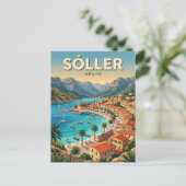 Haven van Sóller Spanje Briefkaart (Staand voorkant)
