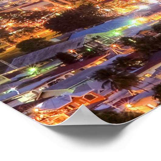 Haven van Spanje: de lichten in Dusk Poster (Hoek)