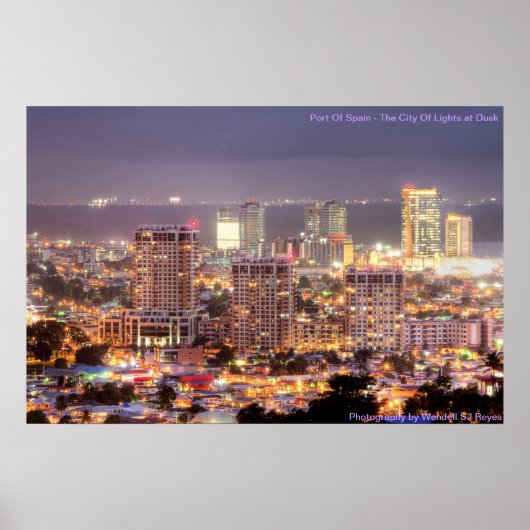 Haven van Spanje: de lichten in Dusk Poster (Voorkant)