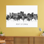 Haven van Spanje: Trinidad en Tobago Skyline BW Canvas Afdruk (Insitu (Woonkamer))