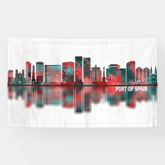 Haven van Spanje, Trinidad en Tobago Skyline Spandoek (Horizontaal)