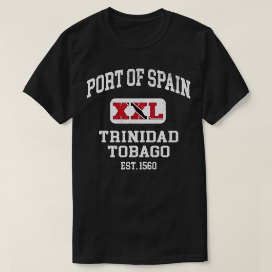 Haven van Spanje Trinidad en Tobago XXL Athletic d T-shirt (Design voorkant)