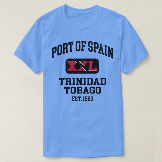 Haven van Spanje Trinidad en Tobago XXL Athletic d T-shirt (Design voorkant)