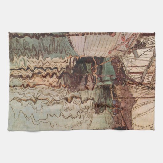 Haven van Triëst door Egon Schiele, kunst Theedoek (Horizontaal)