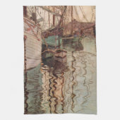 Haven van Triëst door Egon Schiele,  kunst Theedoek (Verticaal)