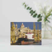 Haven van Valletta. Briefkaart (Staand voorkant)