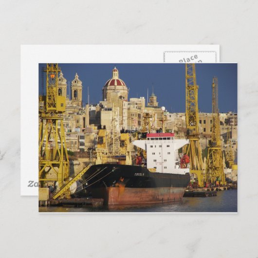 Haven van Valletta. Briefkaart (Voorkant / Achterkant)