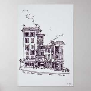 Haven van Vieux in het Oude Nice   Nice, Frankrijk Poster